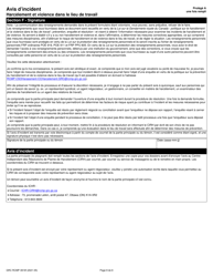 Forme RCMP GRC3919 Avis D&#039;incident - Harcelement Et Violence Dans Le Lieu De Travail - Canada (French), Page 9