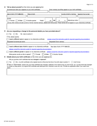 Form CIT0001 Application for Citizenship Certificate for Adults and Minors (Proof of Citizenship) - Canada, Page 2