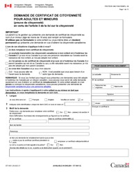Forme CIT0001 Demande De Certificat De Citoyennete Pour Adultes Et Mineurs - Canada (French)