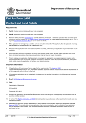 Form LA00 Part A &quot;Contact and Land Details&quot; - Queensland, Australia