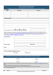 Form LA00 Part A &quot;Contact and Land Details&quot; - Queensland, Australia, Page 3