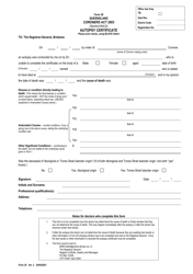 Form 30 &quot;Autopsy Certificate&quot; - Queensland, Australia