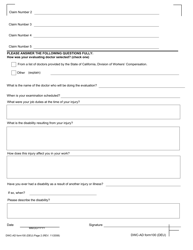 DWC-AD Form 100 Employee&#039;s Disability Questionnaire - California, Page 2