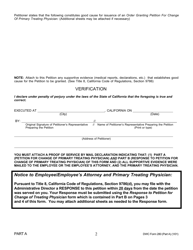 DWC Form 280 Petition for Change of Primary Treating Physician - California, Page 2