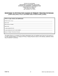 DWC Form 280 Petition for Change of Primary Treating Physician - California, Page 3
