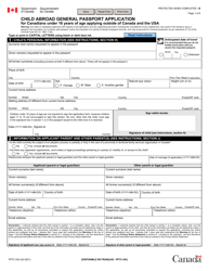 Form PPTC042 Child Abroad General Passport Application for Canadians Under 16 Years of Age Applying Outside of Canada and the Usa - Canada