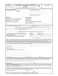 Form AFD-3 &quot;Attorney's Fee Declaration (Juvenile) for Appointments Made Prior to 6/14/2011&quot; - Alabama
