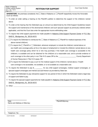 Form CS-2 Petition for Support - Alabama, Page 2