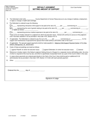 Form CS-5A Default Judgment Setting Amount of Support - Alabama, Page 2