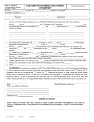 Form CS-6 &quot;Contempt Petition for Non-payment of Support&quot; - Alabama