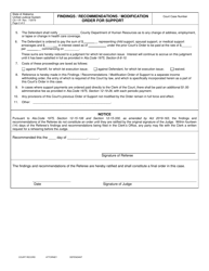 Form CS-11R Findings/Recommendations/Modification Order for Support - Alabama, Page 2