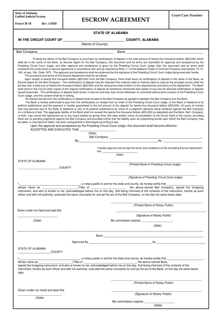 Form CR-18  Printable Pdf