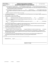 Form CS-16 Order Establishing Paternity and Setting Amount of Child Support - Alabama, Page 2