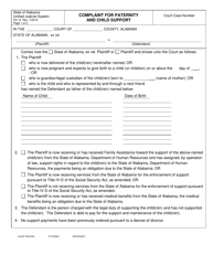 Document preview: Form CS-12 Complaint for Paternity and Child Support - Alabama