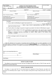 Document preview: Form CS-44 Affidavit for Termination of Withholding Order for Support - Alabama
