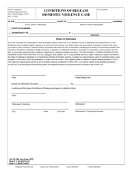Form CR-48 Conditions of Release Domestic Violence Case (For Offenses Committed on or After January 1,2016) - Alabama (English/Spanish), Page 2