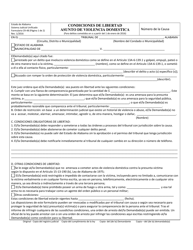 Form CR-48 Conditions of Release Domestic Violence Case (For Offenses Committed on or After January 1,2016) - Alabama (English/Spanish), Page 3