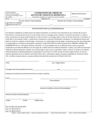 Form CR-48 Conditions of Release Domestic Violence Case (For Offenses Committed on or After January 1,2016) - Alabama (English/Spanish), Page 4