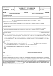 Form CR-58 Warrant of Arrest (Felonies Misdemeanors, or Violations) - Alabama