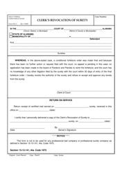 Document preview: Form CR-23 Clerk's Revocation of Surety - Alabama