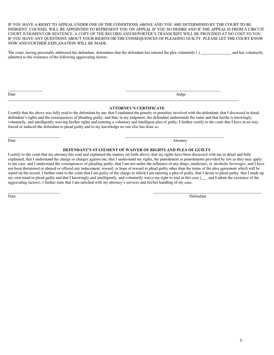 Explanation of Rights and Plea of Guilty - Alabama, Page 3