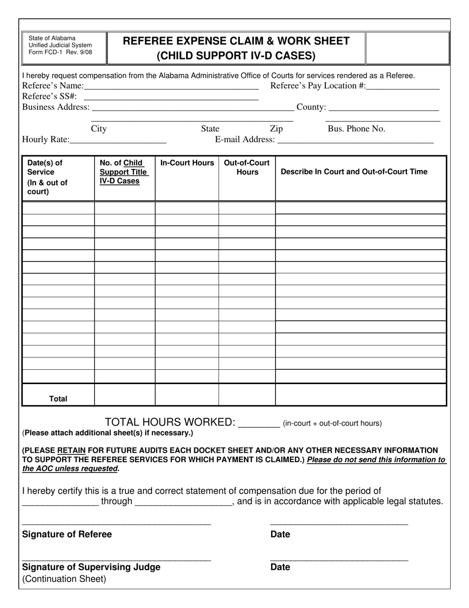 Form Fcd-1 (child Support) - Fill Out, Sign Online And Download 