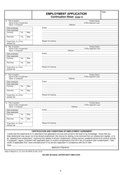 Form PERS-22 Employment Application - Alabama, Page 4