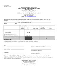 Document preview: Form MC-18 Monthly Remittance Form for the State Judicial Administration Fund - Alabama