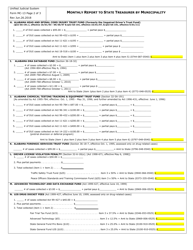 Form MC-13 Monthly Report to State Treasurer by Municipality - Alabama, Page 2