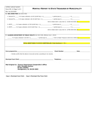 Form MC-13 Monthly Report to State Treasurer by Municipality - Alabama, Page 3