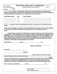 Form PR-1 Petition for Adult Adoption - Alabama, Page 3