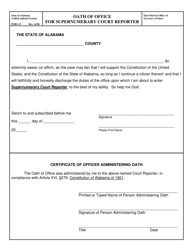 Document preview: Form PERS-13 Oath of Office for Supernumerary Court Reporter - Alabama