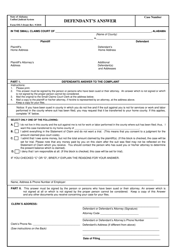 Document preview: Form SM-3 Defendant's Answer - Alabama