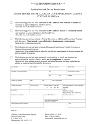 Document preview: Suspension Notice - Alabama