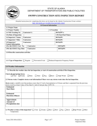 Form 25D-100 Swppp Construction Site Inspection Report - Alaska