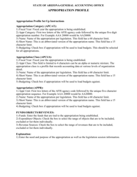 Form GAO-APPR Appropriation Profile - Arizona, Page 2