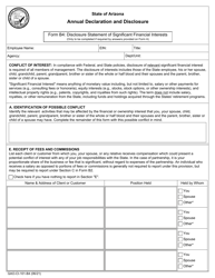 Form GAO-CI-101-B4 (B4) Annual Declaration and Disclosure - Arizona