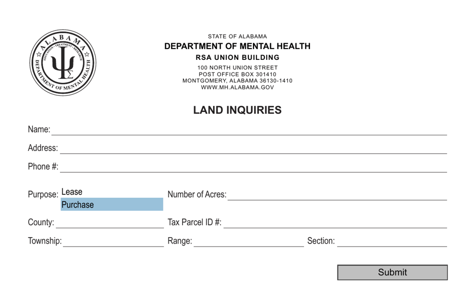 Land Inquiries - Alabama, Page 1