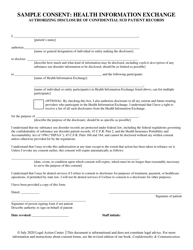 Document preview: Sample Consent: Health Information Exchange Authorizing Disclosure of Confidential Sud Patient Records - Alabama