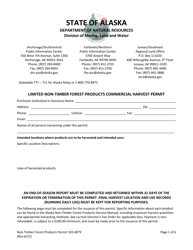 Document preview: Limited Non-timber Forest Products Commercial Harvest Permit - Alaska
