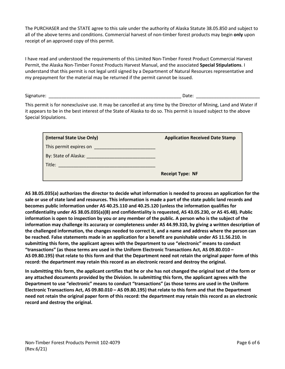 Limited Non-timber Forest Products Commercial Harvest Permit - Alaska, Page 6