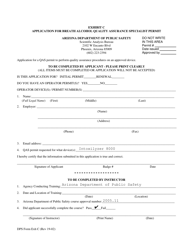 Document preview: Exhibit C Application for Breath Alcohol Quality Assurance Specialist Permit - Arizona