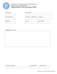 Form IT0015 &quot;Additional (One Time) Payment(S)&quot; - Arkansas