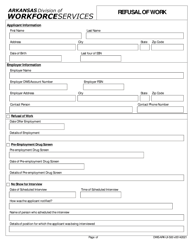 Form DWS-ARK-UI-500 Refusal of Work - Arkansas