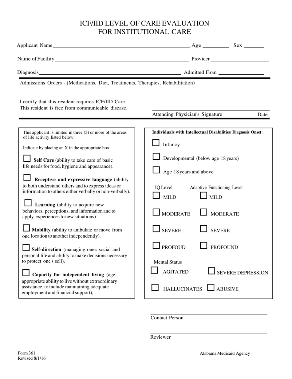 Form 361 - Fill Out, Sign Online and Download Printable PDF, Alabama ...