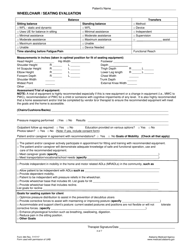 Form 384 Wheelchair/Seating Evaluation - Alabama, Page 4