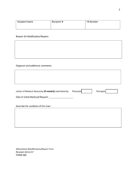 Form 386 Wheelchair Modification/Repair Form - Alabama, Page 2