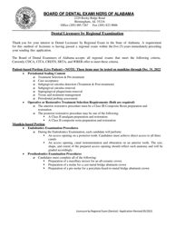 Document preview: Alabama Dental Licensure by Regional Exam Application - Alabama