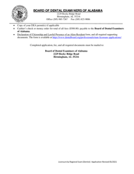 Alabama Dental Licensure by Regional Exam Application - Alabama, Page 3