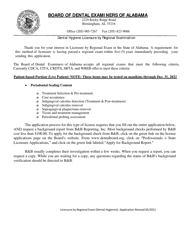 Document preview: Alabama Dental Hygiene Licensure by Regional Exam Application - Alabama